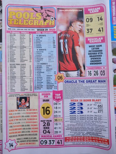 week 29 pools telegraph 2025 page 1