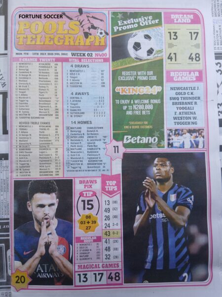 week 2 pools telegraph 2025 page 1