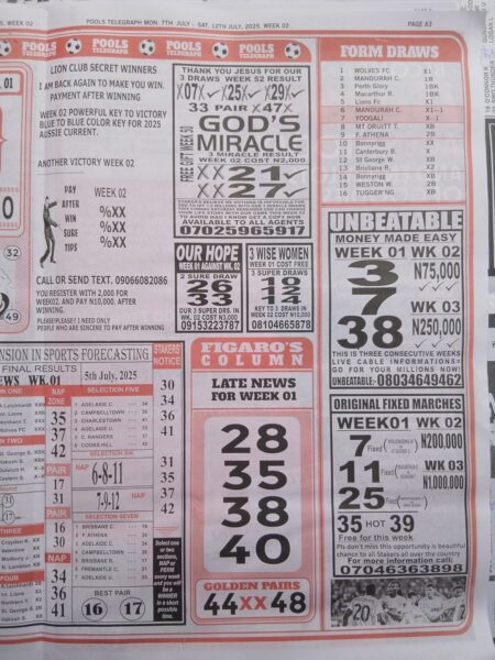 week 2 pools telegraph 2025 page 10