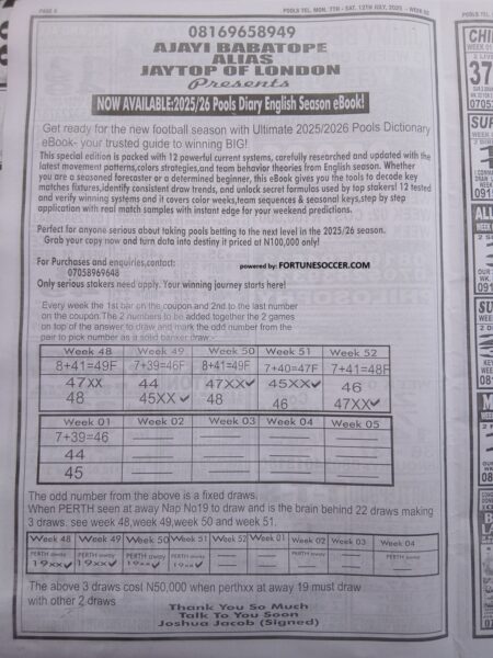 week 2 pools telegraph 2025 page 5