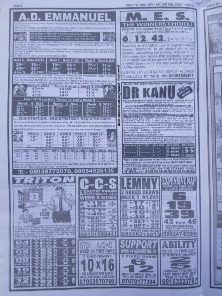 week 5 pools telegraph 2025 page 5
