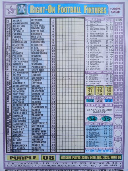 week 8 right on fixtures 2025 front page