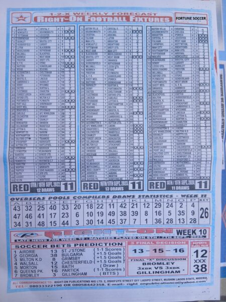 week 11 right on fixtures 2025 back page