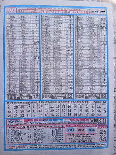 week 12 right on fixtures 2025 back page