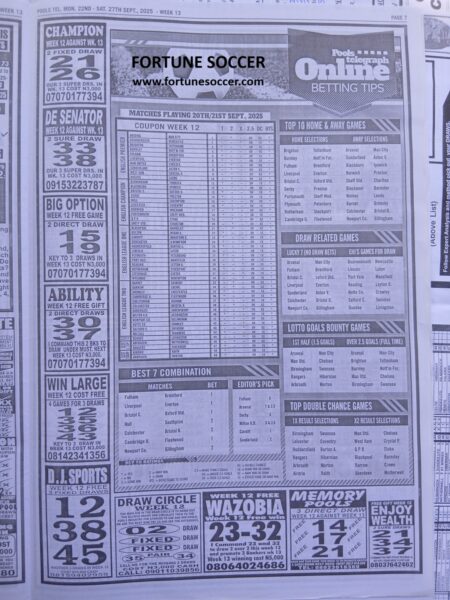 week 13 pools telegraph 2025 page 11