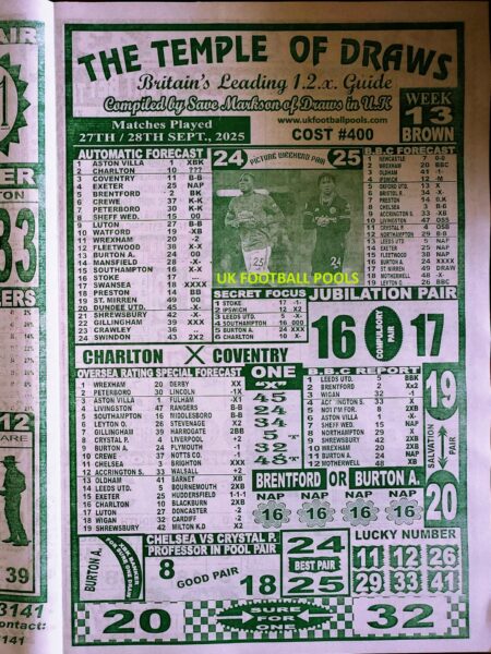 week 13 temple of draws 2025 page 1