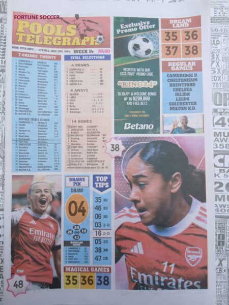 week 14 pools telegraph 2025 page 1