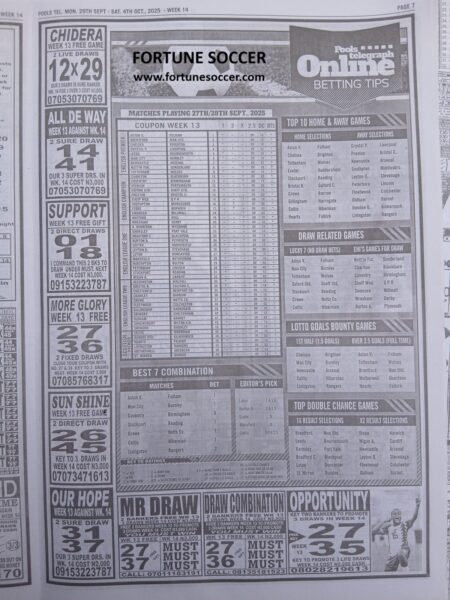 week 14 pools telegraph 2025 page 11