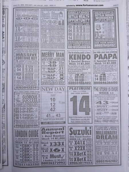 week 14 pools telegraph 2025 page 13