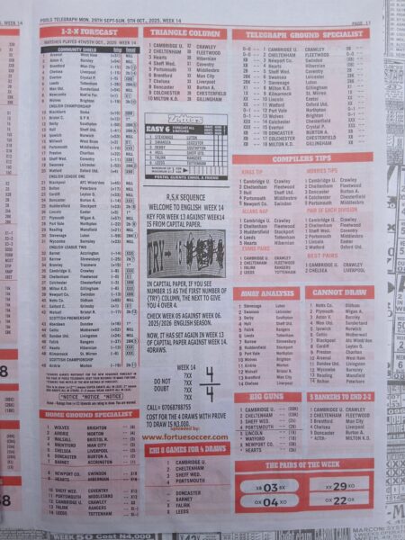 week 14 pools telegraph 2025 page 17