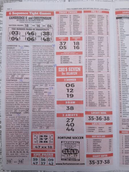 week 14 pools telegraph 2025 page 2