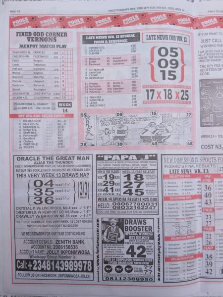 week 14 pools telegraph 2025 page 8