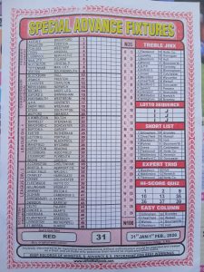 week 31 special advance fixtures 2026